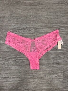 NWT Victoria's Secret Pink Lace Bikini Panty Size Large